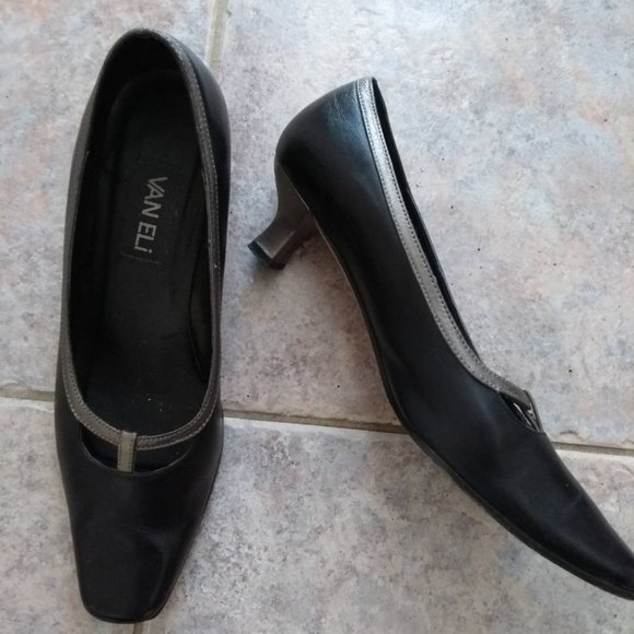 Van Eli Black Leather Pumps -7.5M - Picture 6 of 6